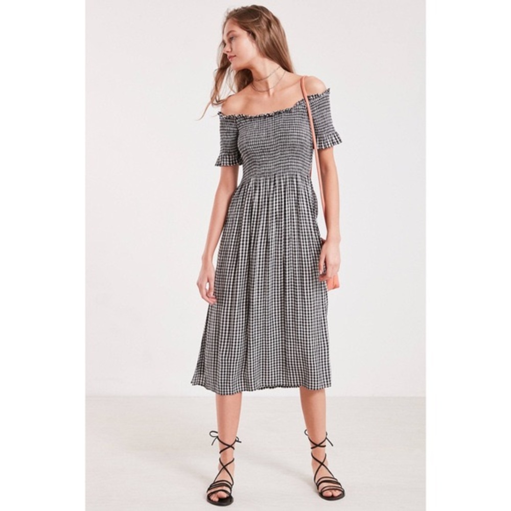 UO Black and White Gingham Dress, Size M
